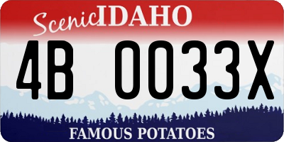 ID license plate 4B0033X