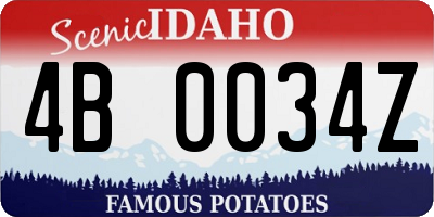 ID license plate 4B0034Z