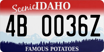 ID license plate 4B0036Z
