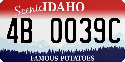 ID license plate 4B0039C