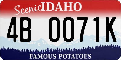 ID license plate 4B0071K