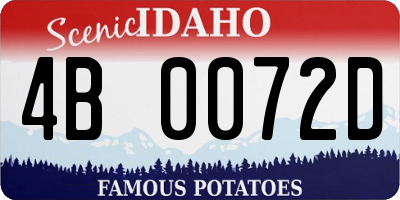 ID license plate 4B0072D