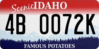 ID license plate 4B0072K