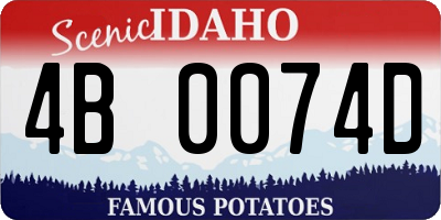 ID license plate 4B0074D