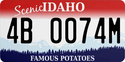 ID license plate 4B0074M
