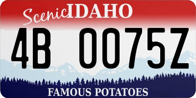 ID license plate 4B0075Z