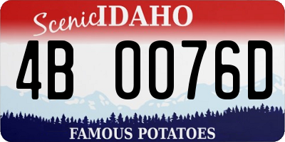 ID license plate 4B0076D