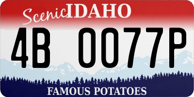 ID license plate 4B0077P