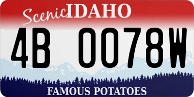 ID license plate 4B0078W