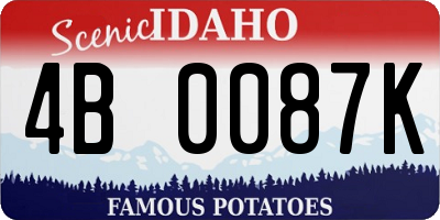 ID license plate 4B0087K