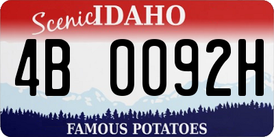 ID license plate 4B0092H