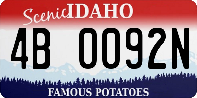 ID license plate 4B0092N
