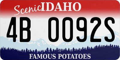 ID license plate 4B0092S