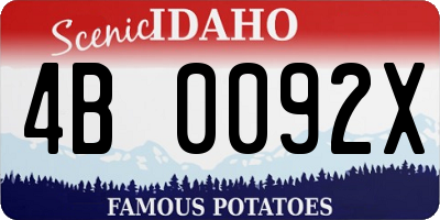 ID license plate 4B0092X
