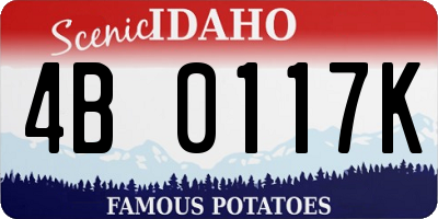 ID license plate 4B0117K