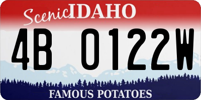 ID license plate 4B0122W
