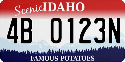 ID license plate 4B0123N