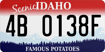 ID license plate 4B0138F