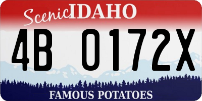 ID license plate 4B0172X