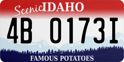 ID license plate 4B0173I