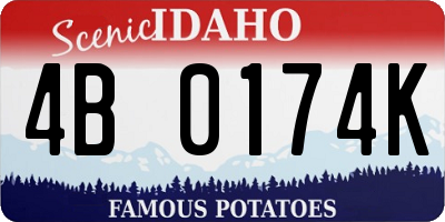 ID license plate 4B0174K