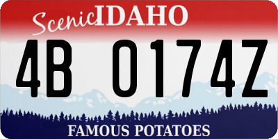 ID license plate 4B0174Z