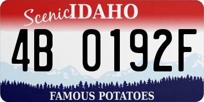 ID license plate 4B0192F