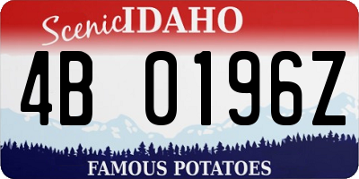 ID license plate 4B0196Z