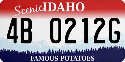 ID license plate 4B0212G