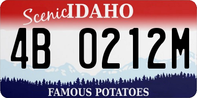 ID license plate 4B0212M