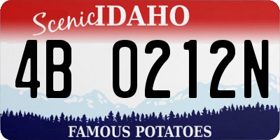 ID license plate 4B0212N