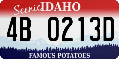 ID license plate 4B0213D