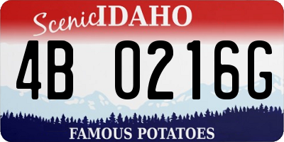 ID license plate 4B0216G