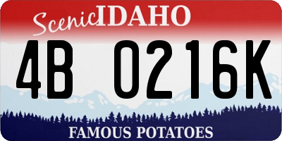 ID license plate 4B0216K