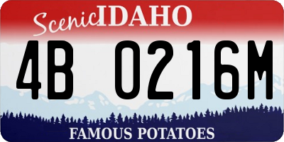ID license plate 4B0216M