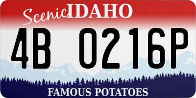ID license plate 4B0216P