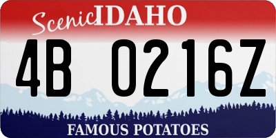 ID license plate 4B0216Z