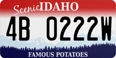 ID license plate 4B0222W