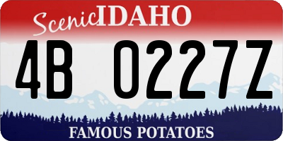ID license plate 4B0227Z