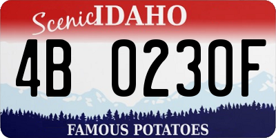 ID license plate 4B0230F