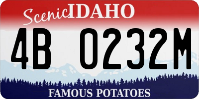 ID license plate 4B0232M