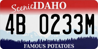 ID license plate 4B0233M