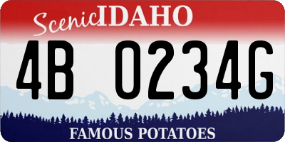 ID license plate 4B0234G