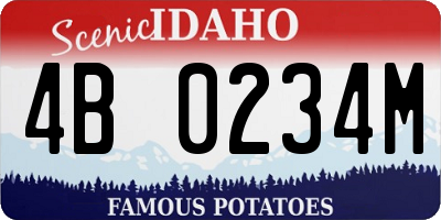 ID license plate 4B0234M