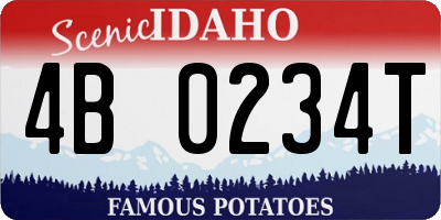 ID license plate 4B0234T