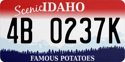 ID license plate 4B0237K