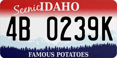 ID license plate 4B0239K