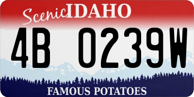 ID license plate 4B0239W