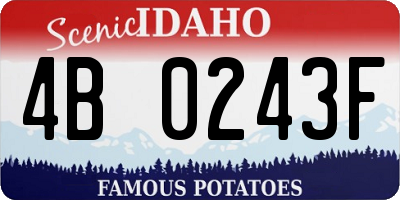 ID license plate 4B0243F