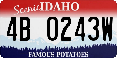 ID license plate 4B0243W